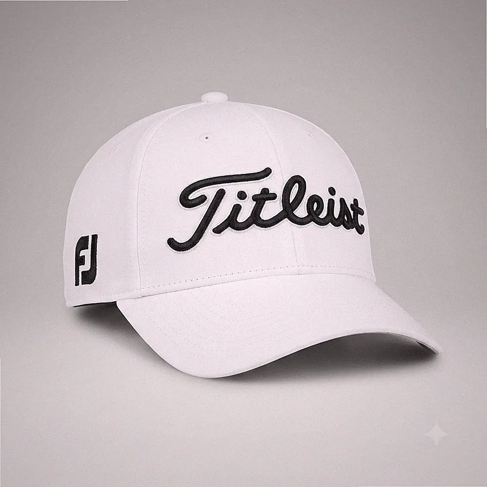 Titleist Golf Tour Classic Snapback Hat Black White Men's Adjustable Cap