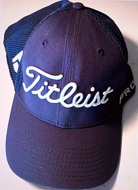 Titleist Pro V1 FJ Tour Performance Flexfit Hat Navy Golf Cap Mens