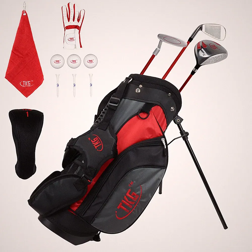 TKG Sports Youth Golf Club Set for Ages 3-6, Golf Stand Bag with Rain Hood and