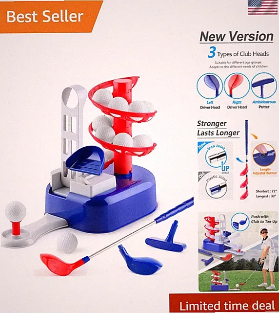 Toddler Boy Blue Golf Set - Develops Skills Through Fun Indoor/Outdoor Play