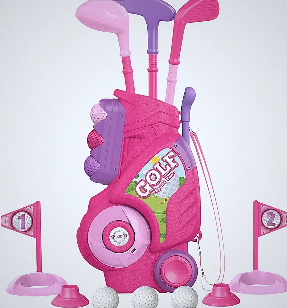 Toddler Golf Clubs Set Toy for 1 2 3 4 Years Old Girls Boys, Pink