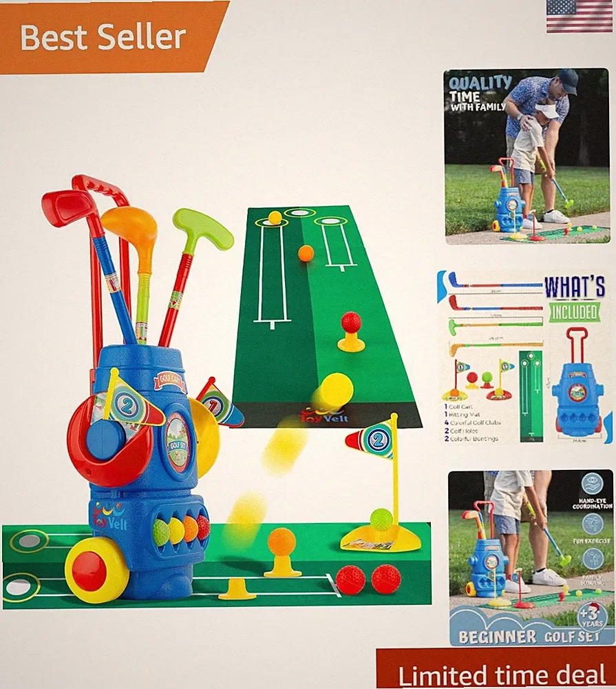 Toddler Golf Set - Complete 10-Piece Kids Golf Club Set in Blue for Ages 2-5