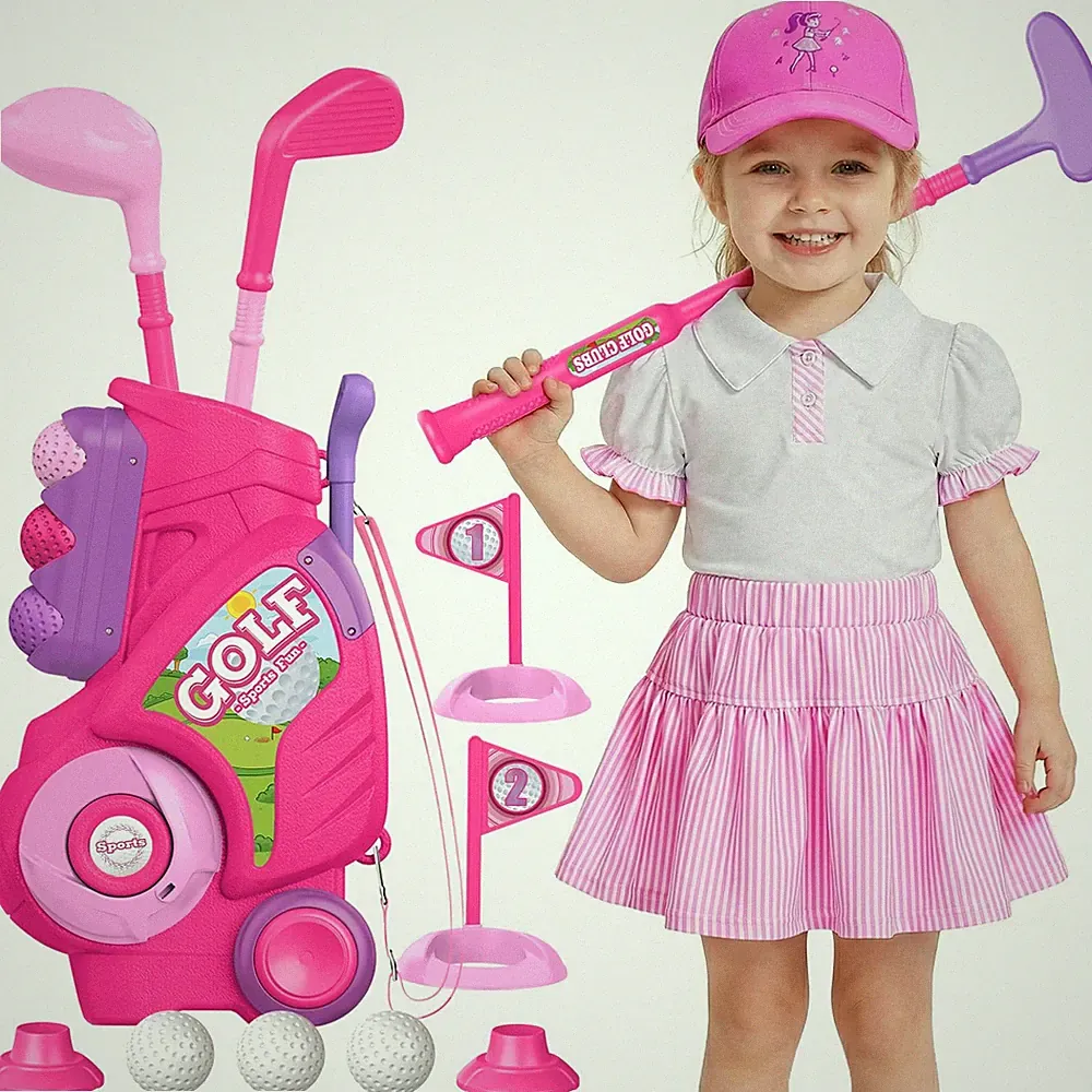 Toddler Golf Set for 2 3 4 Years Old Girls, Kids Golf Clubs Set with Girls Go...