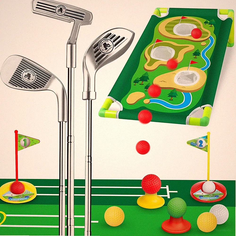 Toddler Golf Set, Golf Clubs Length Adjustable with Mat & Golf Cornhole, Upgr...