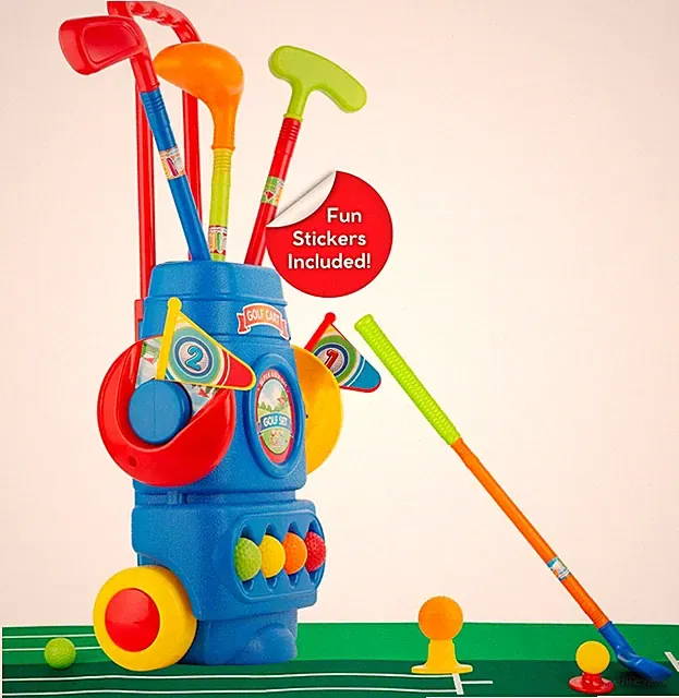 Toddler Golf Set - Kids Golf Clubs with 6 Balls, 4 Golf Sticks, 2 Practice Holes