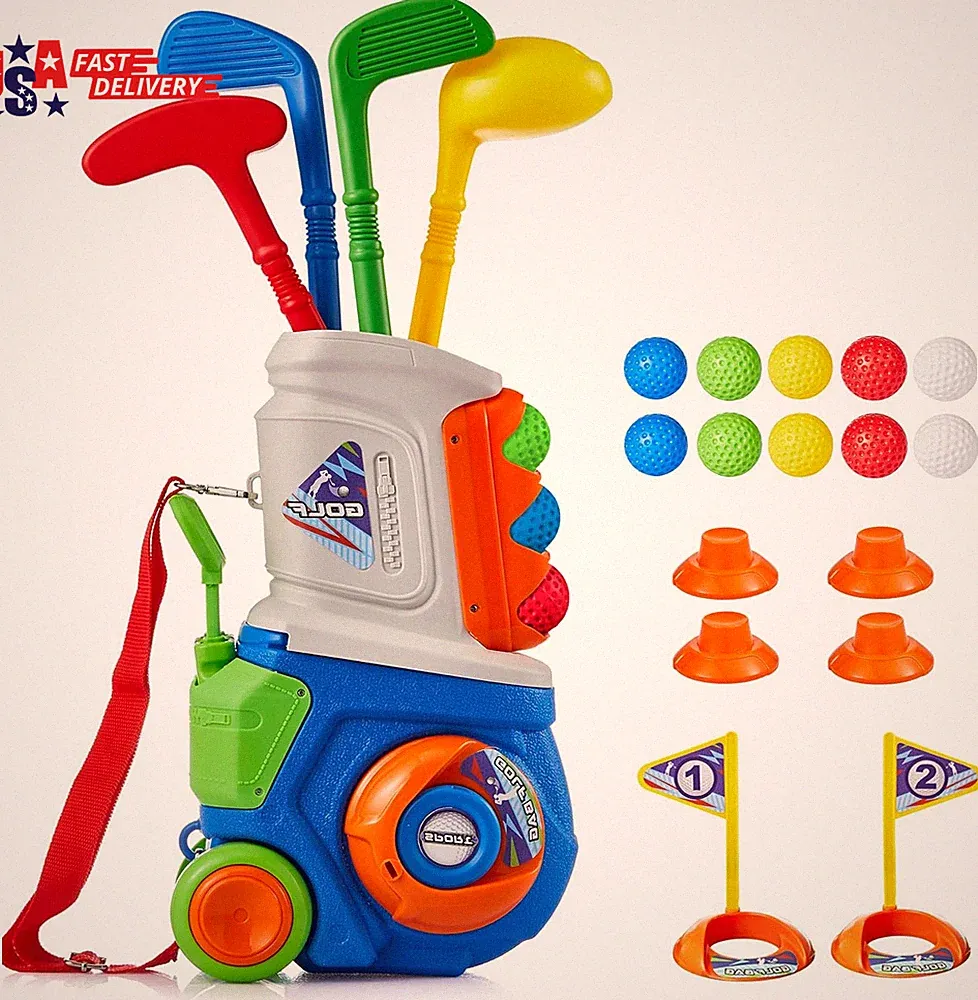 Toddler Golf Set, Plastic Kids Golf Clubs Ages 1 2 3 4 5 Years Old with 4 Golf C