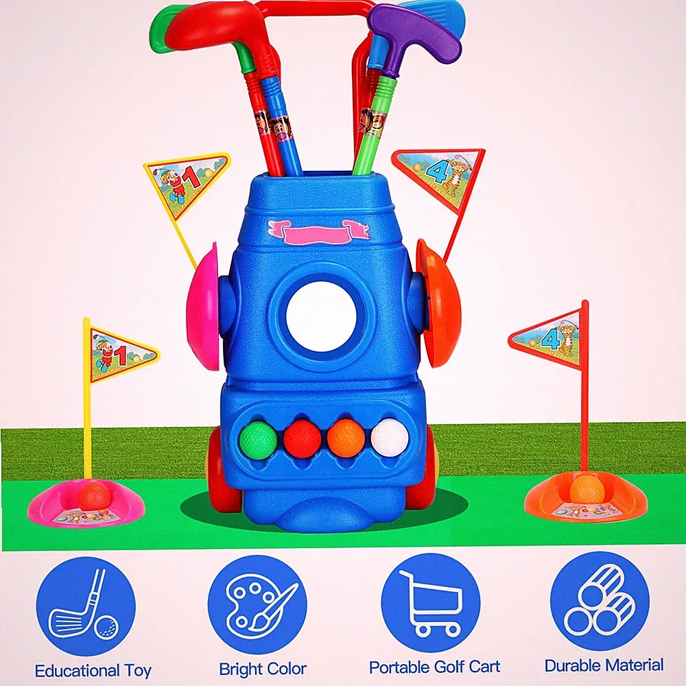 Toddler Golf Sets 2-4 Years - Kids Golf Clubs with 4 Balls, 2 Practice Holes