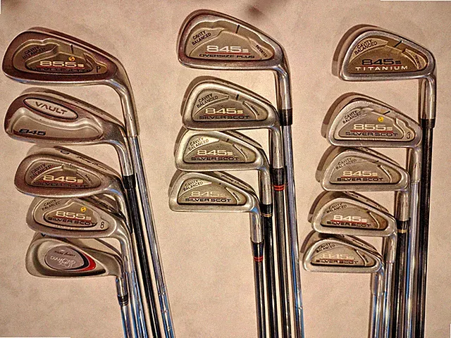 TOMMY ARMOUR IRONS LOT OF 14 845S SILVER SCOT 855S GRAPHITE STEEL 35"- 40"