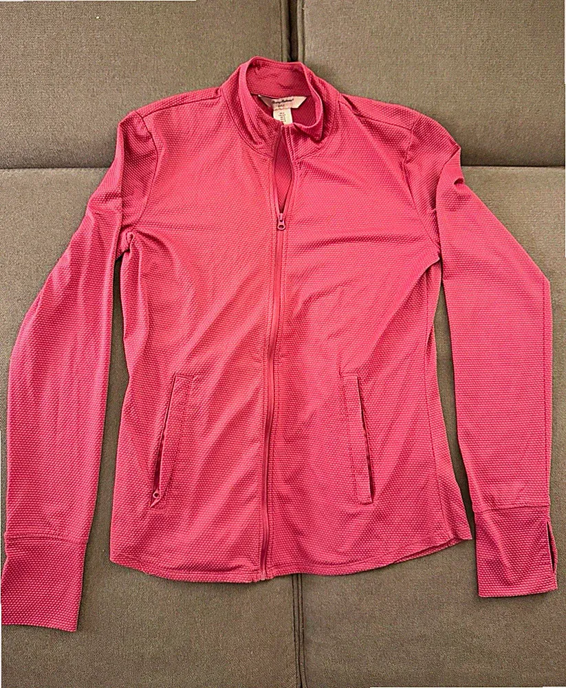 Tommy Bahama Golf Women's Pink Full Zip Track Jacket S Lightweight Pockets