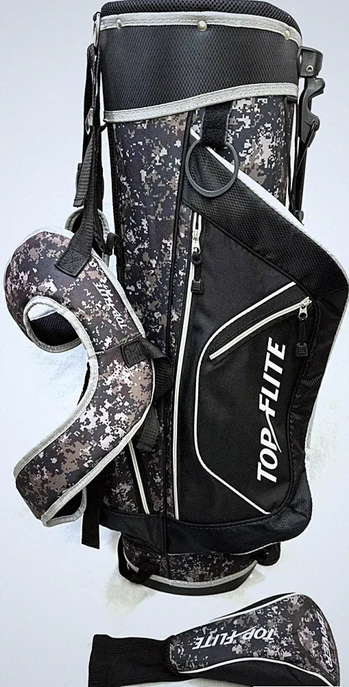 Top Flight Digi Black Camo 6 Way Divider Standing Golf Bag Club + Driver Cover