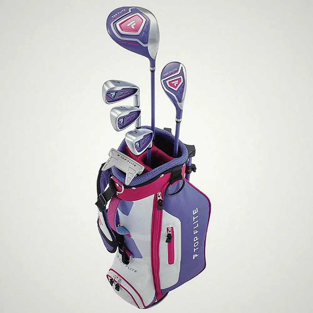 Top Flite 2022 Junior Girls 9-Piece Complete Golf Club Set- Kids Ages 9-12 Years