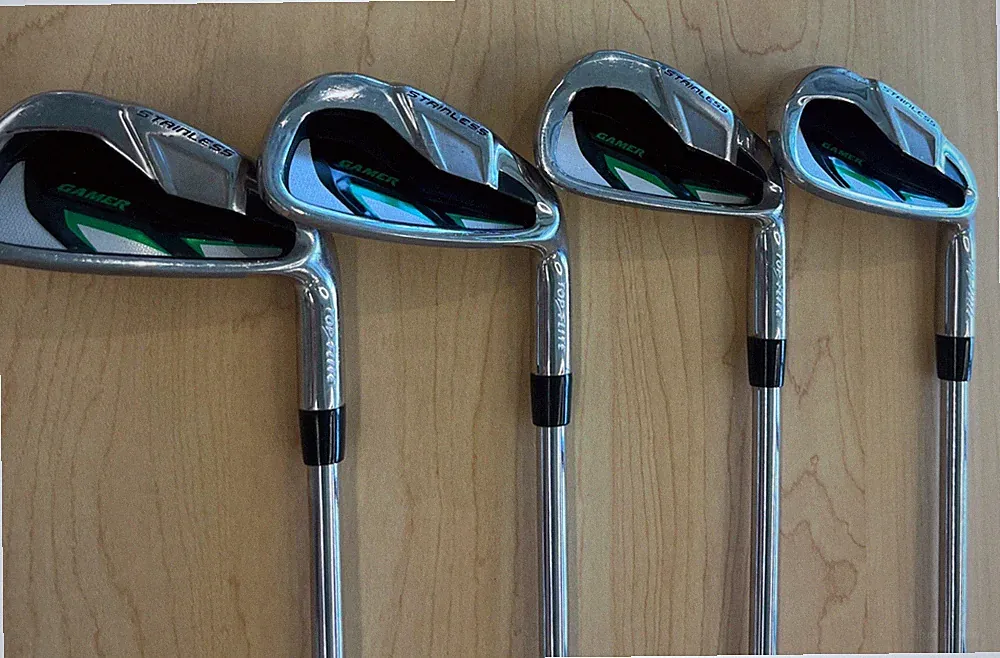 Top Flite ‘Gamer’ 6(38”) 7(38”) 8(37.5”) 9(37”)Irons; Steel Shafts; Nice Grips R