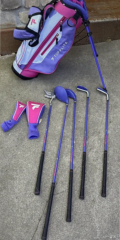 Top Flite Girl's Junior Golf Set w/ Stand Bag - 5 Clubs - RH With Driver = 35”