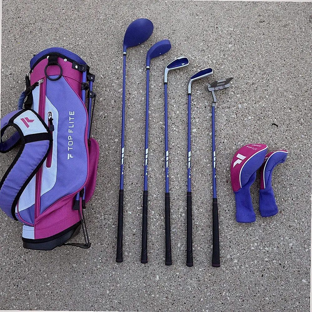 Top Flite Girls Junior Left Handed Golf Club Set w/ Stand Bag 5 Clubs