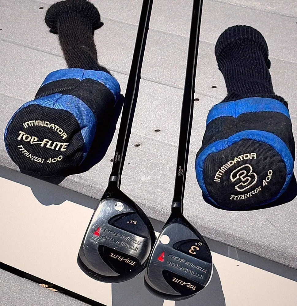 Top Flite Intimidator 400 Titanium Driver & 3 Fairway Woods Reg Flex Graphite RH