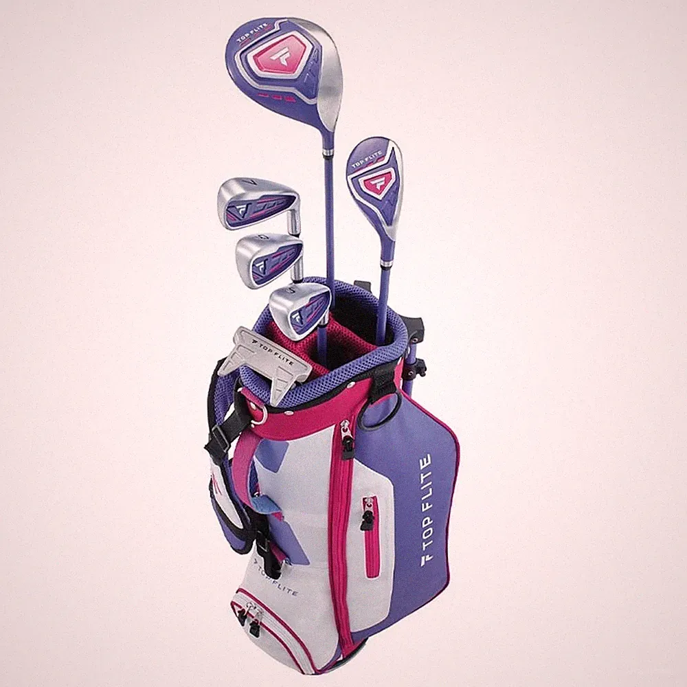 Top Flite Junior Girls Complete Golf Club Set with Bag Ages 9-12 Years Brand New