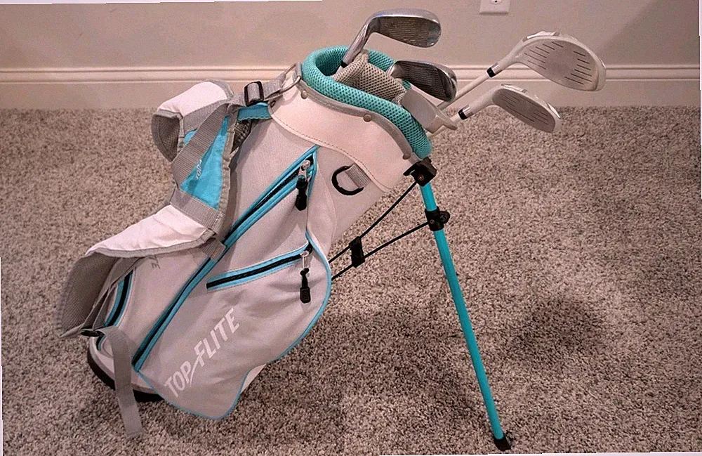 TOP FLITE Junior Golf Clubs Girls Driver Putter SW HY 7 Teal White 5 Club Set
