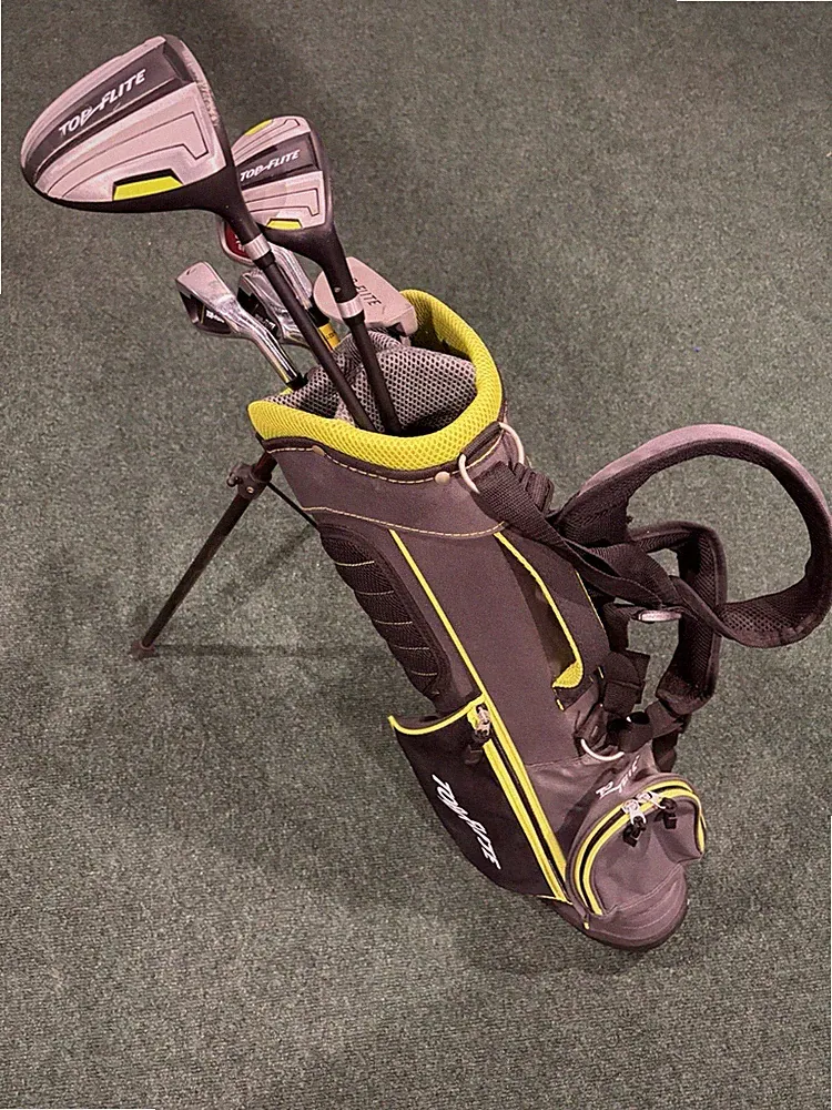 Top Flite Junior Kids Golf Club Set Driver 3 Wood 7 Iron SW Putter Bag + Izzo 7
