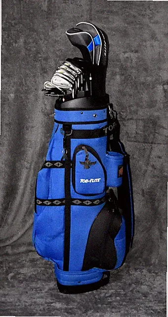 Top Flite Men's Complete Golf Club Set & Top Flite Cart Bag -Senior Flex Woods