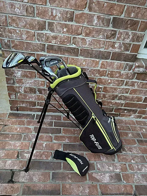Top Flite RH Jr Golf 6 Club Set w/ Stand Bag Balls Tees - 10+ OR 55-60”