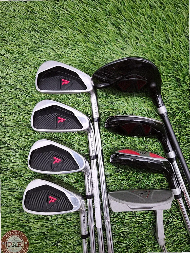 TOP FLITE STARTER SET 3W,4HY,5HY,6I-9I,PUTTER STIFF STOCK STEEL GOOD