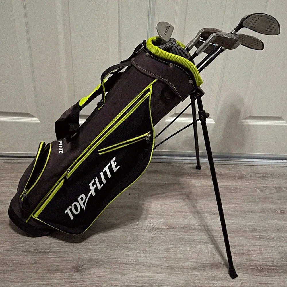 Top-Flite Unisex Kids RH 5-Club Set w/ Stand Bag Driver 7-Iron Wedge Putter