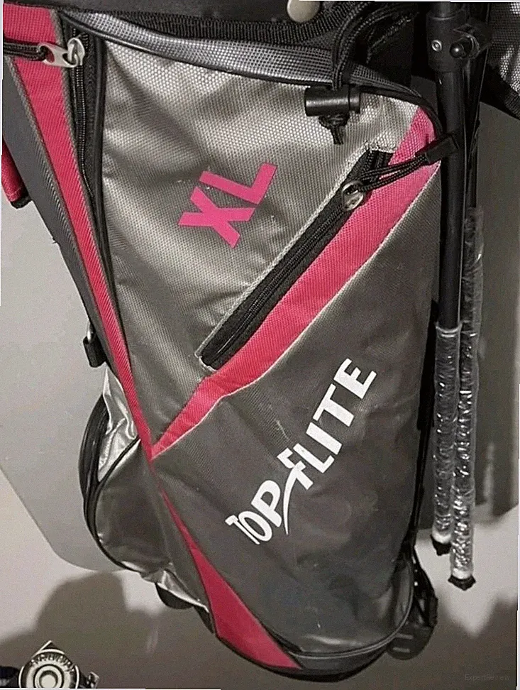 Top Flite XL Women's Golf Club Stand BAG Gray & Pink Dual Strap