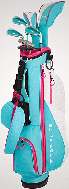 Top Flite Youth Girls Golf Club 9-Piece Complete Set Ages 9-12 Height 53"+ RH LH
