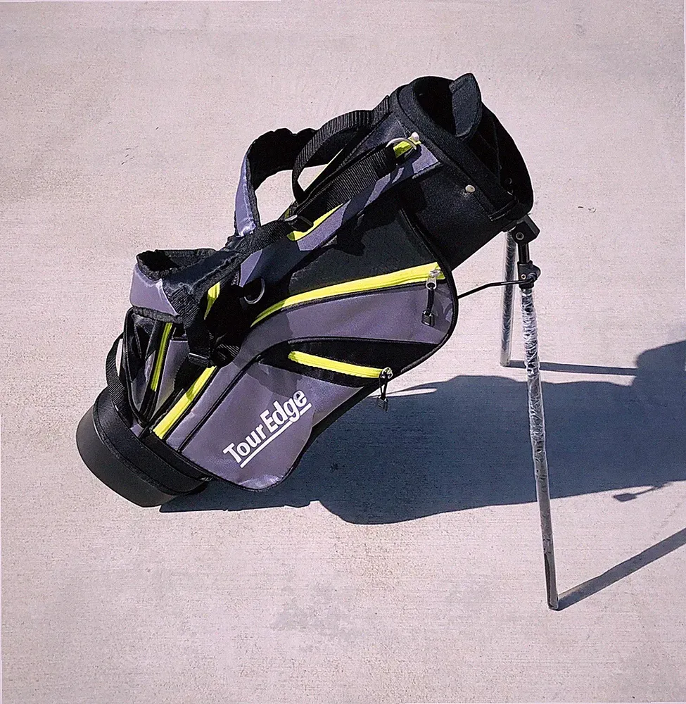 Tour Edge 4-Way Junior Golf Stand Bag Dual Strap Black Gray Yellow 27” Brand New