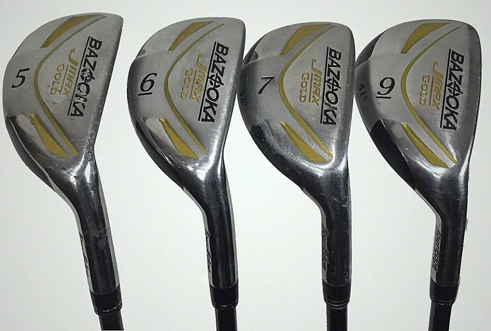Tour Edge Bazooka JMax Gold Hybrid Iron RH Golf Club Set 5 6 7 9 Senior A Flex