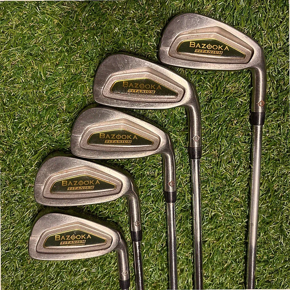 Tour Edge Bazooka Titanium Irons 3,4,7,8,9 Steel Shaft 80-90 M.P.H R Flex RH