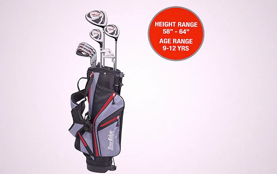 Tour Edge Complete Junior Golf Set HL-J 9-12 Years Red With Bag RH NEW 2561