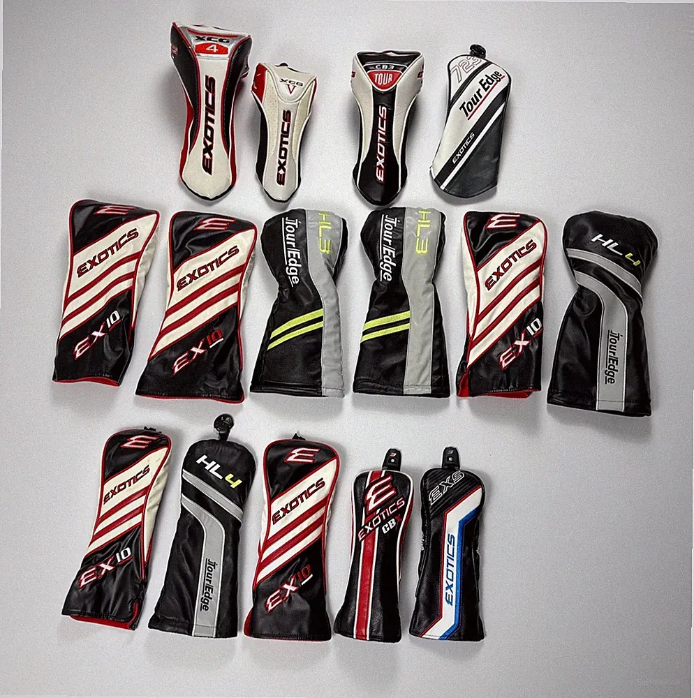 Tour Edge Exotics Golf Club Covers Set Of 15 EUC Various Sizes Woods Drivers