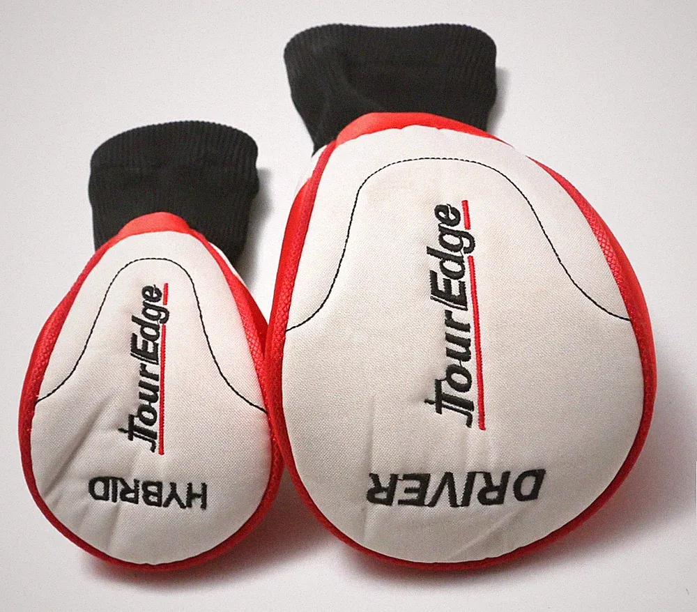 Tour Edge Hybrid And Driver Golf Club Head Cover Set of 2 Red/White Read Desc