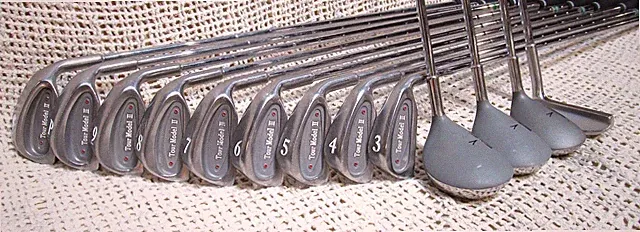 Tour Model II Red Dot Complete 13Pc Wood-Iron Set RH ~ Reg Flex Steel Shafts