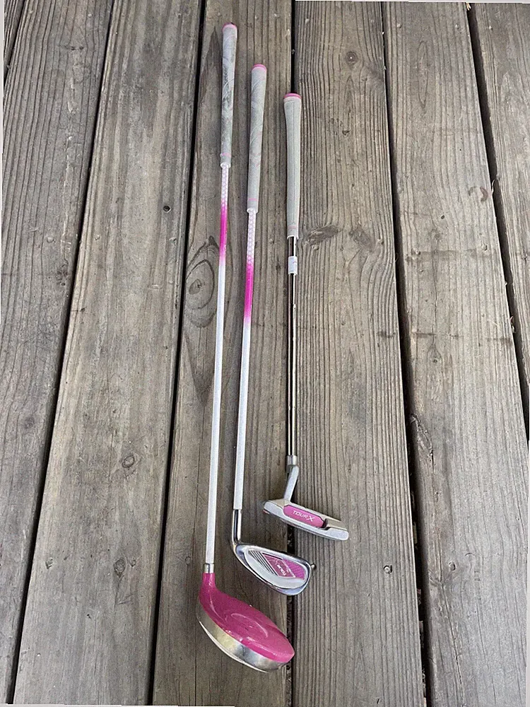 Tour X Junior Golf Club Set Size 1 Pink White Driver 7 Iron Putter 3 Clubs RH
