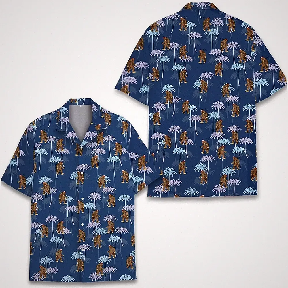 Tropical Bigfoot Golf Hawaiian Shirt , Button Down Full Size