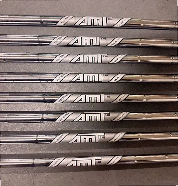True Temper AMT Tour White S300 Iron Shafts 4-GW + GolfPride Tour Velvet Grips
