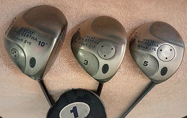TZ GOLF - Callaway Great Big Bertha Hawkeye 10*, 3 & 5 Woods, SET S Graphite RH