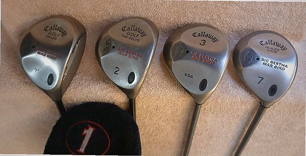 TZ GOLF - EASY TO HIT Callaway Big Bertha Warbird Men's 9*, 2, 3, 7 Woods SET RH