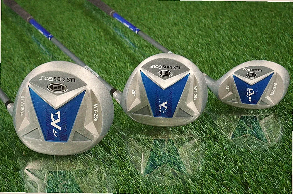 U.S. Kids Golf USKG 45 DV3 Woods 21° 30” Driver, 29” 3W, 28” 4H RH, 45"-48" Tall