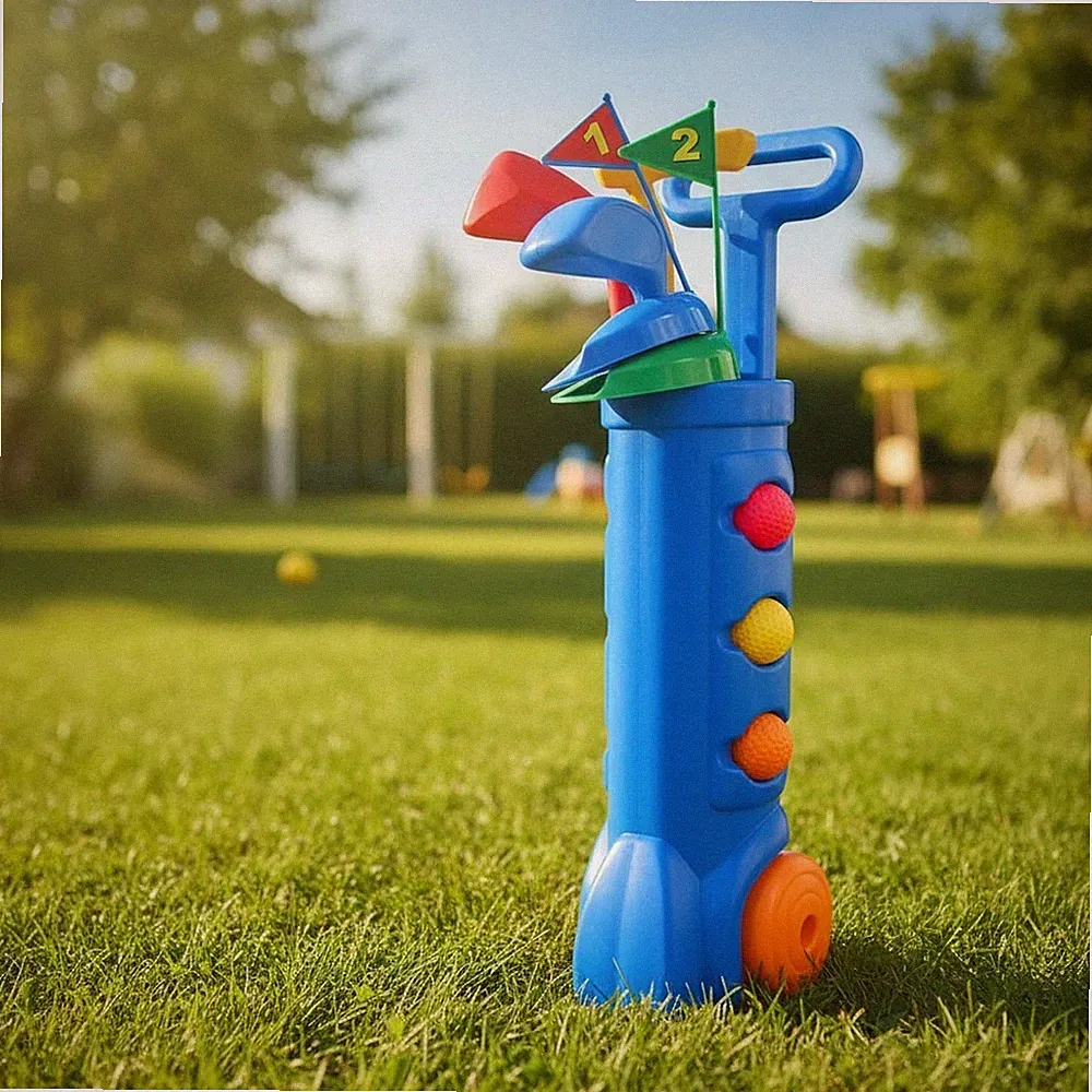 Ultimate 8 Piece Kids Golf Set with 3 Clubs, Multi-Color Golf Balls & Carry Bag