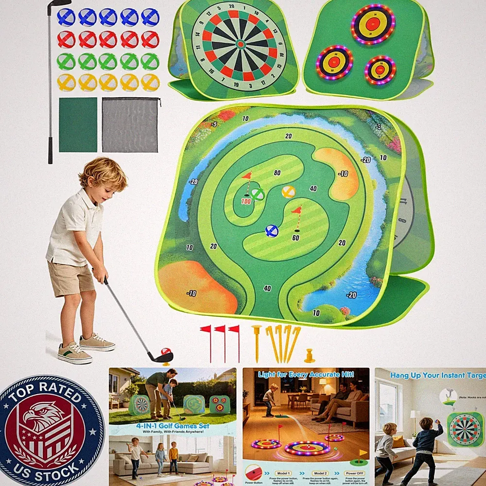 Ultimate Kids Golf Set with Light-Up Targets - Perfect Gift for Ages 3+