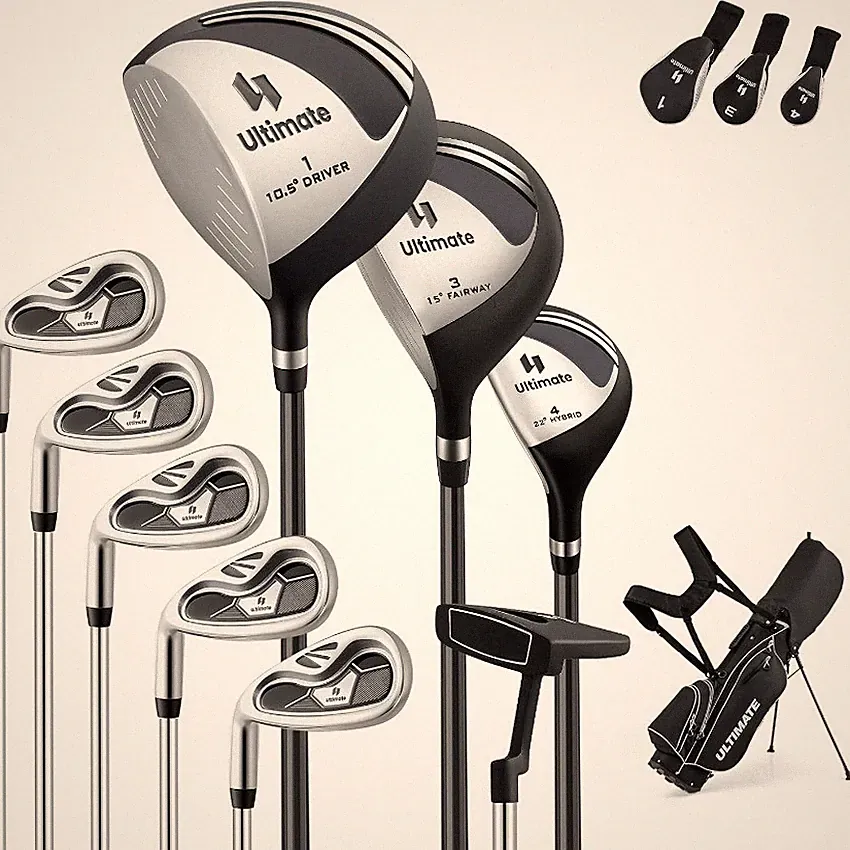 ULTIMATE Left Handed Golf Clubs for Men, 10pcs Men's Complete