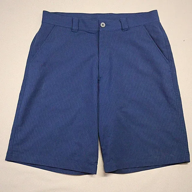 Under armour 34 x 11" Navy Blue Stripe Flat Front Golf Shorts