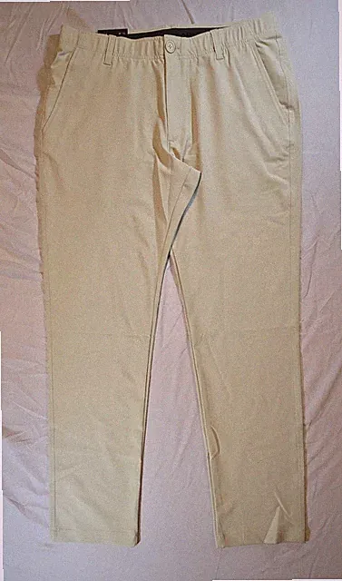 Under Armour Drive Golf Pants Mens 36x32 Khaki Beige Tapered Stretch NWT $80