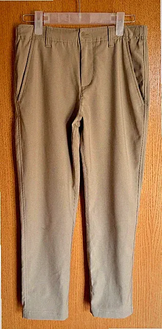 Under Armour Golf Chino Pants Youth Boys Sz Medium Tan Adjustable Waist
