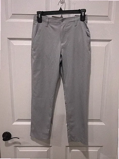 Under Armour Gray Boys Golf Dress Pants Size Youth Medium Adjustable Waist