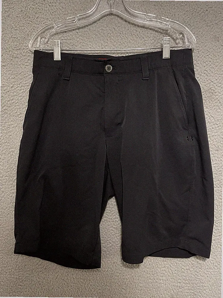 Under Armour Men's Shorts Size 34 Heatgear Black Chino Stretch Adult Polyester