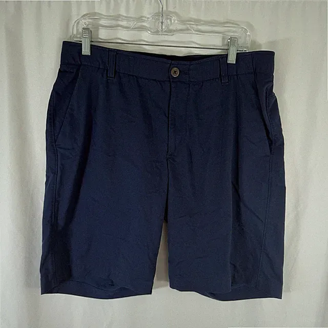 Under Armour Shorts Men's 34 Blue Golf Flat Front Heatgear Pockets